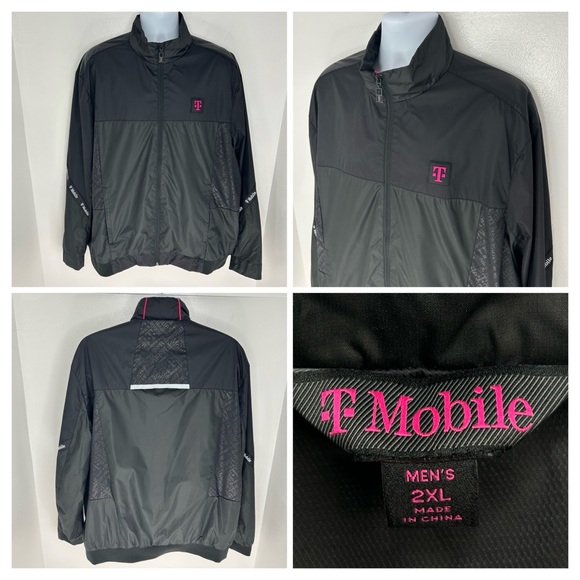 T-Mobile Employee Jacket Mens Size 2XL Black Pink Mens Uniform Workwear Coat - Picture 1 of 13